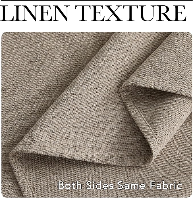 NICETOWN Vintage Faux Linen Weave Flax Thermal Curtains - Image 5