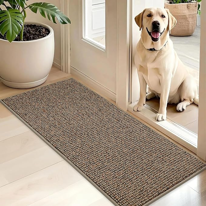 BEQHAUSE Dirt Trapper Door Mat 20" x 48", Non-Slip Washable Doormats, Low by BEQHAUSE