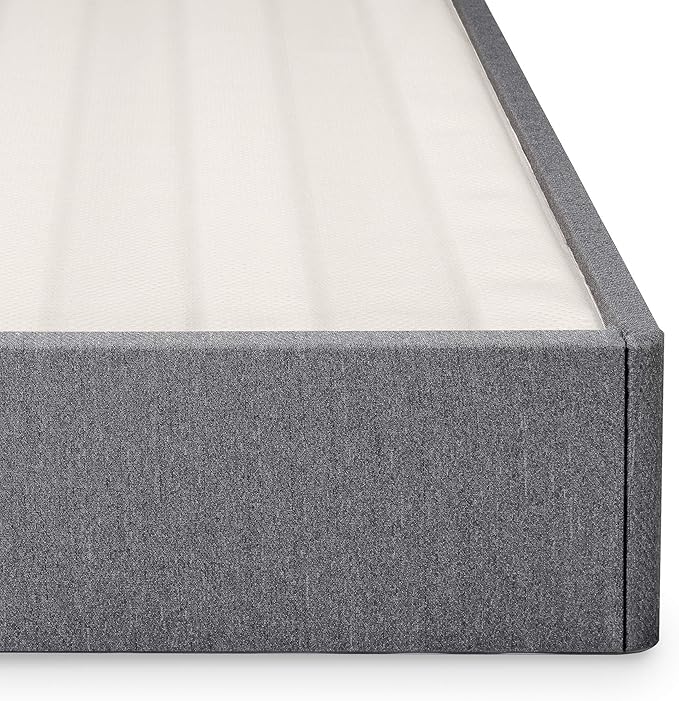 ZINUS Upholstered Metal and Wood Box Spring, 7.5 Inch Mattress Foundation, Easy Assembly, Fabric Paneled Design, King