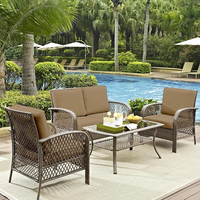 8Pcs Outdoor Cushion Covers, Elastic Patio Cushion Covers | Washable, - Image 6