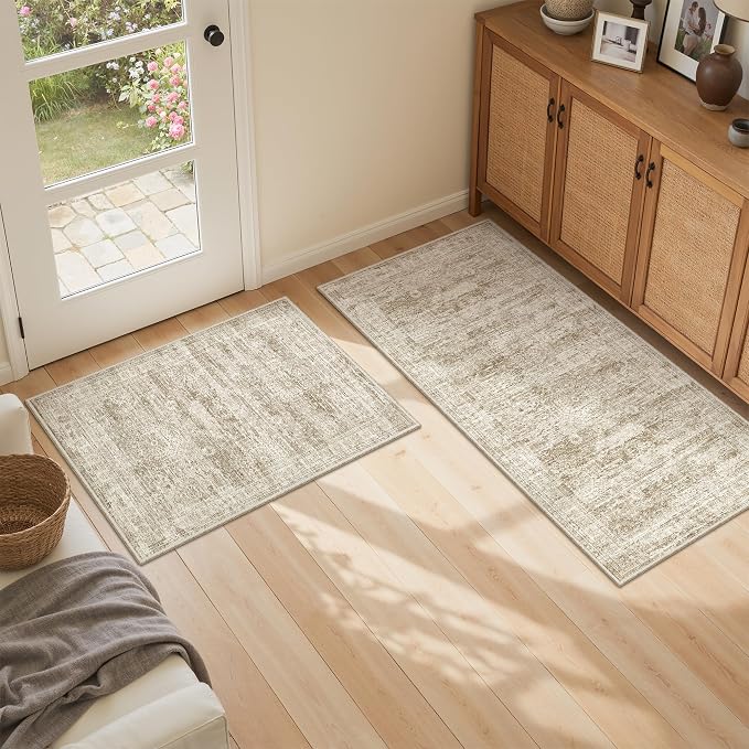 Kitchen Rugs Sets of 2, 2x3 2x4 Rug Runner, Dining Room, Soft Runner Rug - Image 4