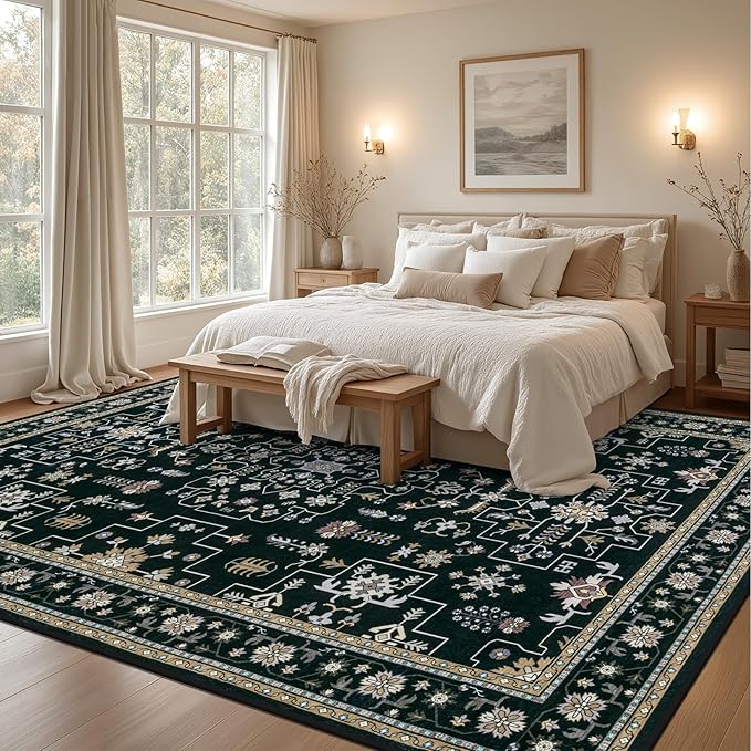 10x14 Area Rugs Living Room: Washable Vintage Rug - Image 3