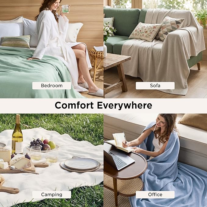 Bedsure GentleSoft 100% Cotton Blanket Twin XL Size - Image 5
