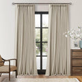 Oatmeal 108 Inch Blackout Linen Pleated Curtains by Twodrapes