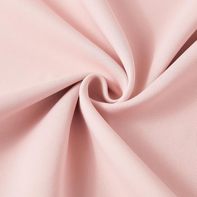 Custom Pleated Curtains Fabric Baby Pink Color, Heat Blocking Window Treatment - Image 7