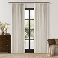Pinch Pleated 100% Blackout Thick Linen Curtains 84 Inch Long Natural | Thick by Twodrapes