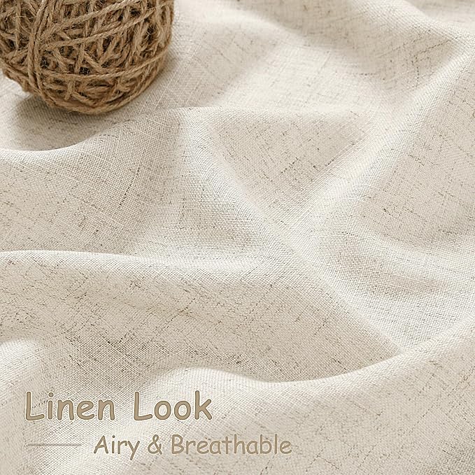 Extra Long Warm Beige Linen Curtains 120 Inch - Image 3