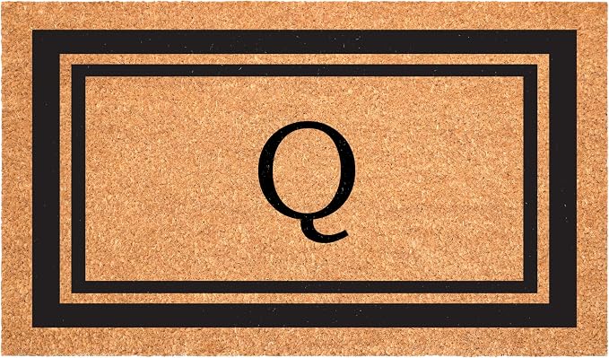 Calloway Mills 152961830Q Black Border 18" x 30" Monogram Doormat by Callowaymills