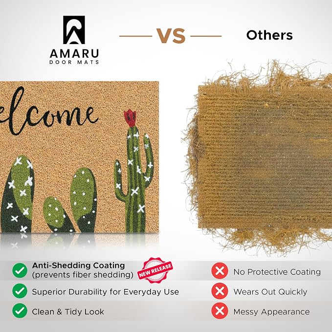 Coir Welcome Mat, 17 x 29 in | 100% Natural Coir, Anti-Shedding, Durable PVC - Image 4