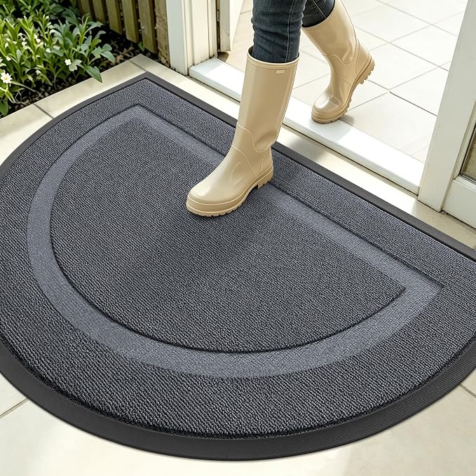 OLANLY Half Circle Front Door Mat Outside 35x23 All-Season Rubber Doormat | by OLANLY