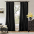 Black 108 Inch Pinch Pleated 100% Blackout Curtains by Twodrapes