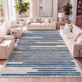 JONATHAN Y Khalil Modern Berber Stripe Cream/Navy Indoor Area Rug, Contemporary by JONATHANY
