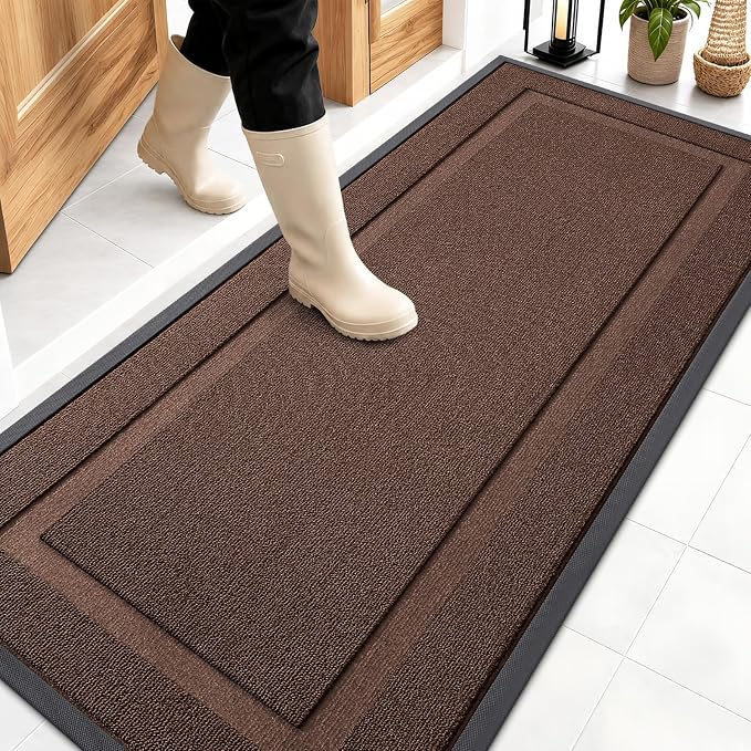 OLANLY Front Door Mat Outside 59x23, All-Season Heavy-Duty Rubber Doormat | by OLANLY