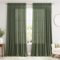 Extra Wide Linen Curtains for Living Room 108 Inch Length for Room Divider by Nanspring