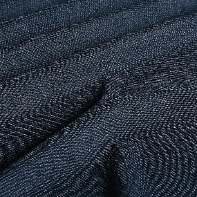 Vision Home Navy Blue Pinch Pleated Full Blackout Curtains Linen Blended Room - Image 5