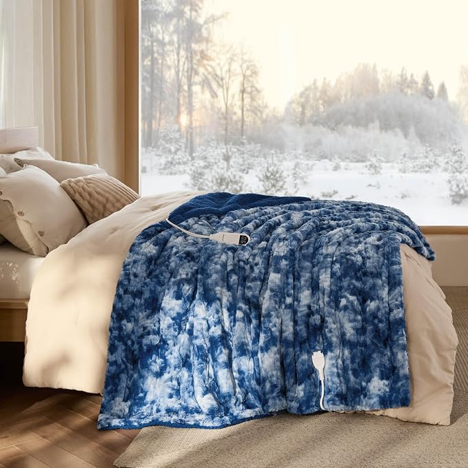 Bedsure Faux Fur Heated Blanket Full Size, Fast Heating Electric Blanket Full - Image 7
