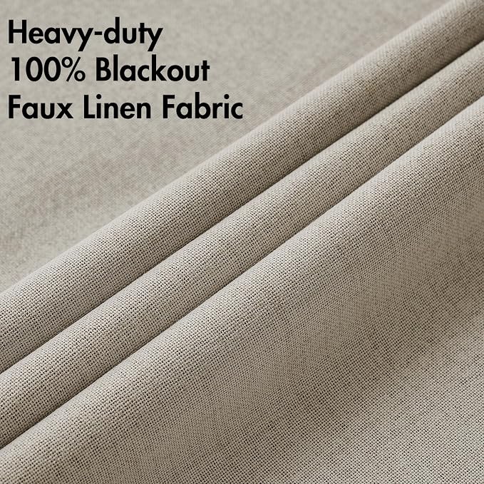 MIULEE 100% Blackout Linen Curtains - Image 5