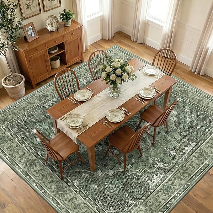 RELEANY Washable Area Rug, Square 10'x10', Water Repellent, Pet Friendly by RELEANY