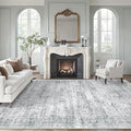 Soalmost 9x12 Area Rugs for Living Room Washable Rug Non-Slip Grey | Large by Soalmost
