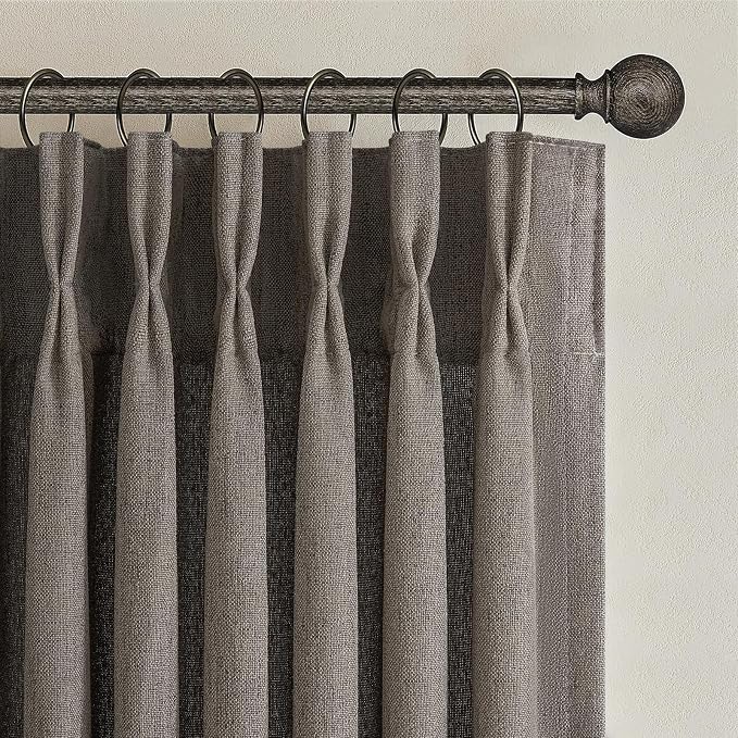 Memory Trained Pinch Pleated Flax Linen 102 Inch Extra Long Curtains - Image 2