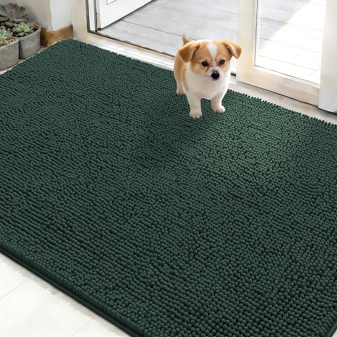 OLANLY Dog Door Mat for Muddy Paws 50x30, Super Absorbent Chenille Mud Mat | by OLANLY