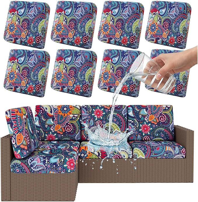 Smiry Waterproof Patio Cushion Covers, Stretch Outdoor Furniture Covers | Couch by Smiry