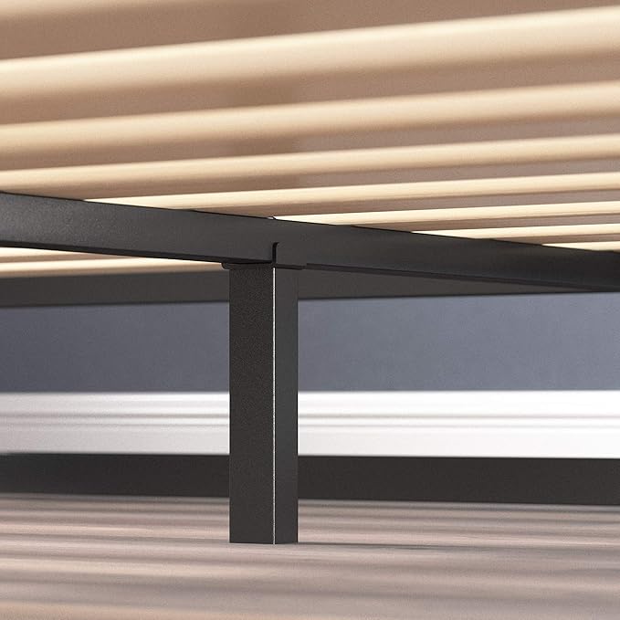 ZINUS Joseph Metal Platforma Bed Frame, Mattress Foundation, Wood Slat Support, No Box Spring Needed, Sturdy Steel Structure, Full, Black