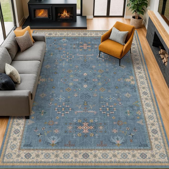 Boho 9x12 Soft Rugs for Living Room by HazoHaus