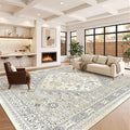 12x15 Area Rugs for Living Room, Large Washable Rug, Dining Room, Low Pile by Zesthome
