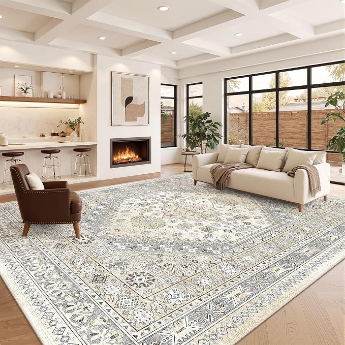 10x14 Area Rugs for Living Room, Large Washable Rug, Dining Room, Low Pile - Image 4