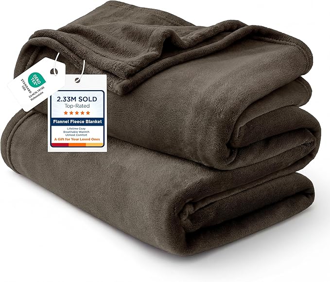 Bedsure GentleSoft Fleece Blankets Queen Size Brown by Unknown