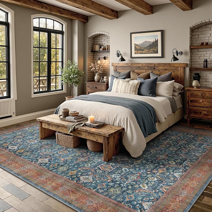 6x9 Area Rugs - Washable Vintage Retro Living Room Rug, Soft Ultra Thin Non - Image 3