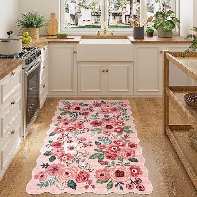 DUKINO 3x5 Area Rugs, Non Slip Floral Washable Rug - Image 5