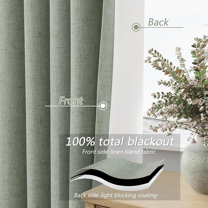 100% Blackout Curtains 120 Inch Length 2 Panels Set - Image 4