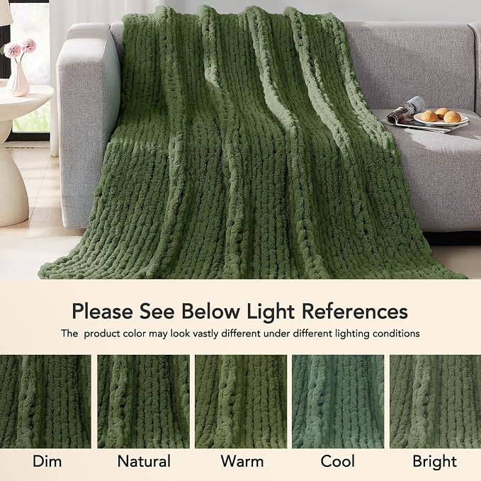 L'AGRATY Chunky Knit Throw Blanket - Image 6