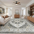 Madane 8x10 Area Rugs for Living Room, Non-Slip Vintage Washable Rug, Soft Low by Madane