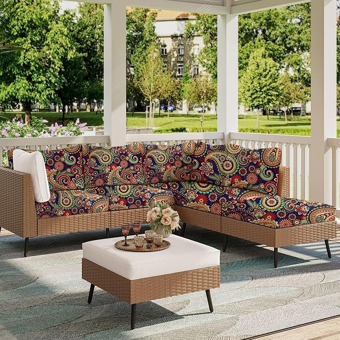 14PCS Patio Cushion Covers, Patio Furniture Couch Seat Slipcovers | Washable - Image 5