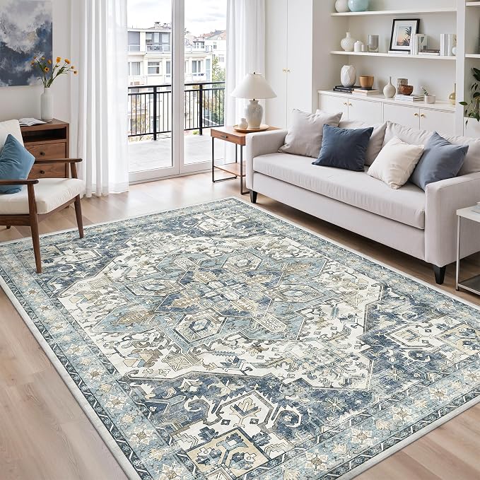 6x9 Area Rugs for Living Room, Large Washable Rug, Dining Room, Low Pile - Image 4