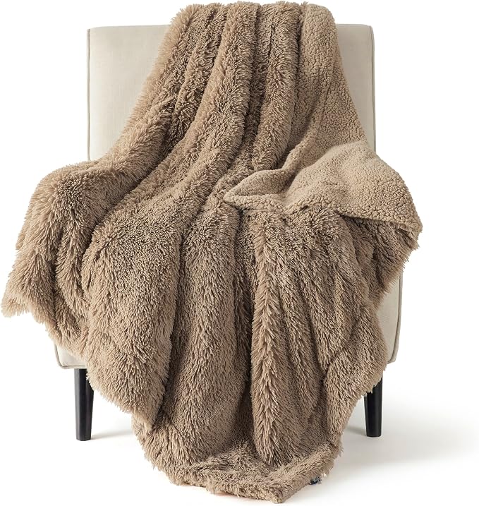 Bedsure GentleSoft Fluffy Light Chocolate Brown Throw Blanket, Soft Fuzzy by Unknown