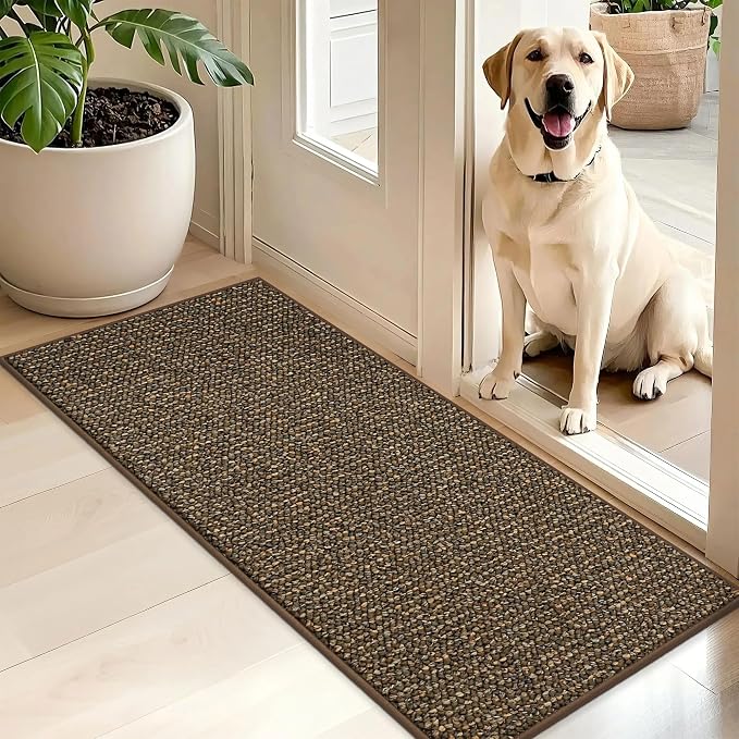 BEQHAUSE Dirt Trapper Door Mat 20" x 48", Non-Slip Washable Doormats, Low by BEQHAUSE