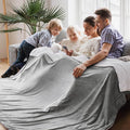 Bedsure GentleSoft Sherpa Fleece Oversized Cal King Blankets for Bed - Thick and Warm Throw for Women and Men, Soft Fuzzy Plush Large Blanket for Winter, Light Grey, 112x98 Inches