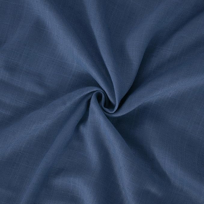 BGment Short Navy Blue Semi Sheer Curtains 40 Inch Length - Image 8