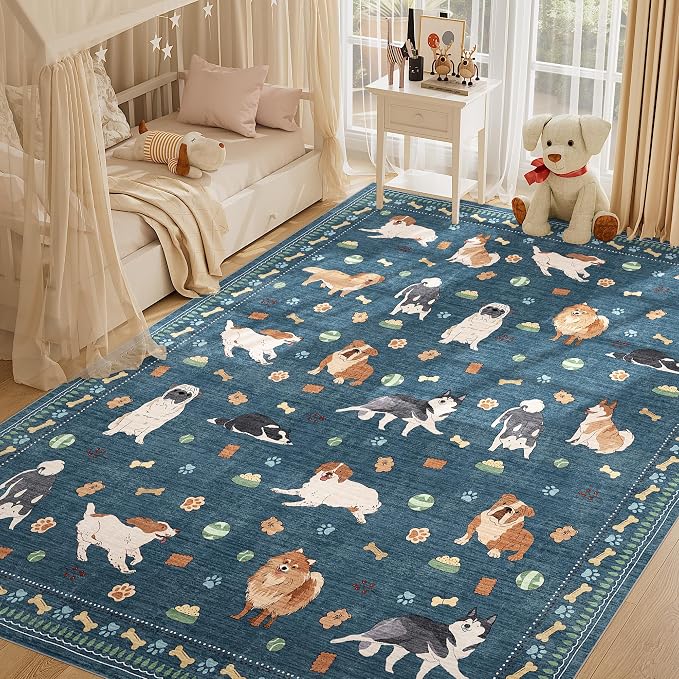 DUKINO 8x10 Area Rug, Washable Dog Rugs - Image 3