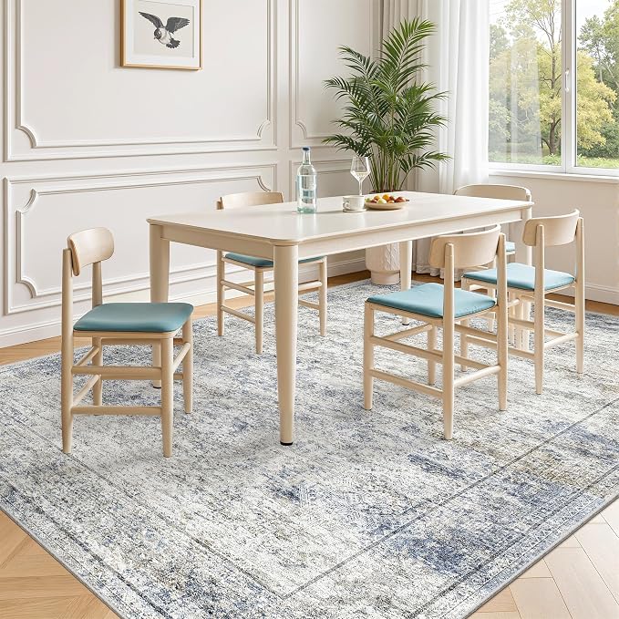 5x7 Area Rugs for Living Room, Large Washable Rug, Dining Room, Low Pile - Image 3