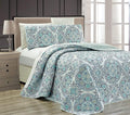 Fancy Collection 3 Pc Bedspread Bed Cover Over Size New (Full/Queen, Blue Medallion)