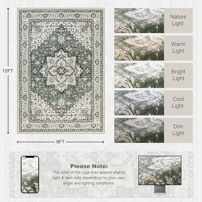 9x12 Area Rugs Living Room: Washable Rug - Image 2