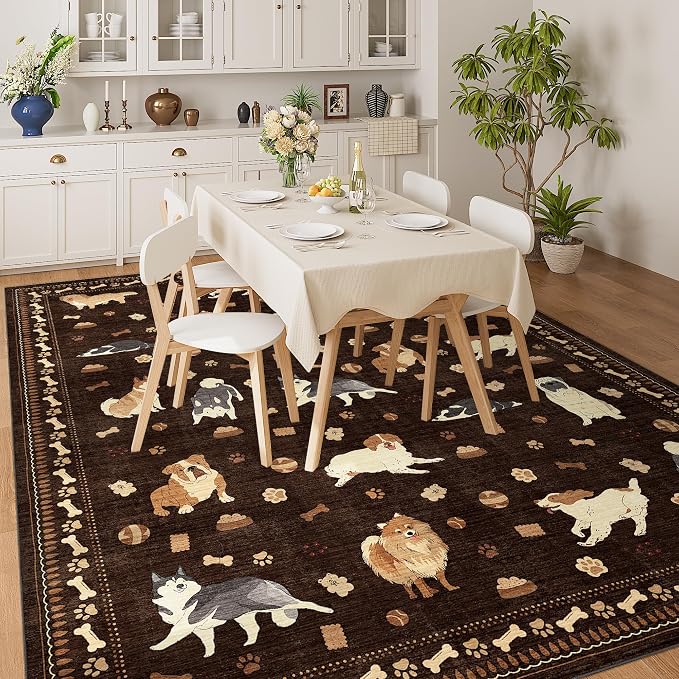 DUKINO 8x10 Area Rug, Washable Dog Rugs - Image 5