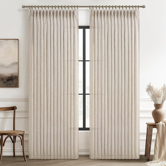 Thick Linen Extra Wide 70 x 90 Inch Curtains by PleatedDrapes