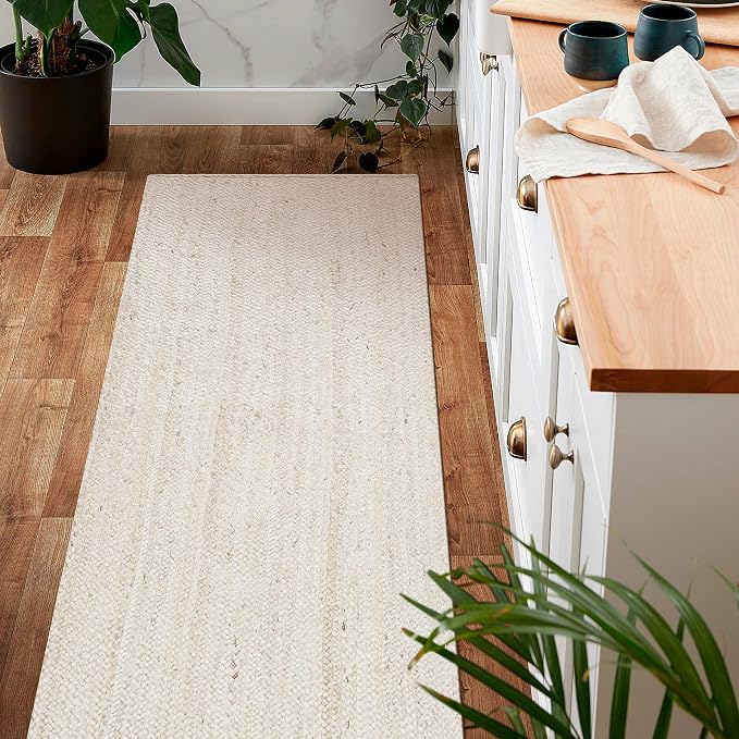 Hausattire Hand Woven Jute Braided Runner, 2x6 ft, Off-White | 100% natural jute - Image 4