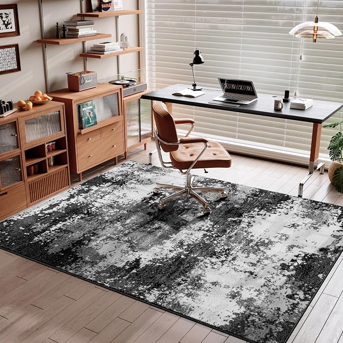 Black Washable Rug 4x6 Entryway Rugs - Image 4